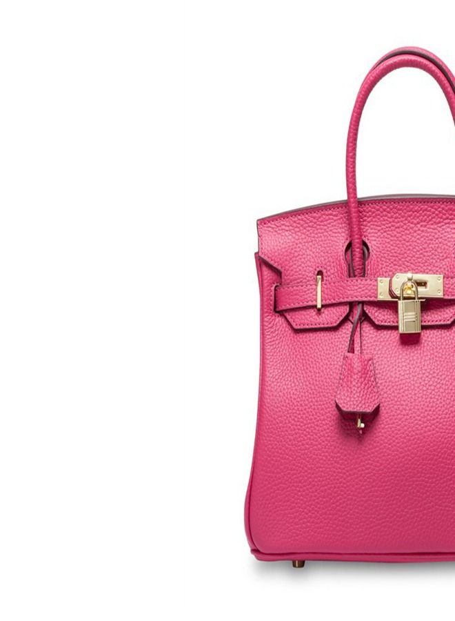Loquat Gold Buckle Leather Handbag Pink  - Image 3