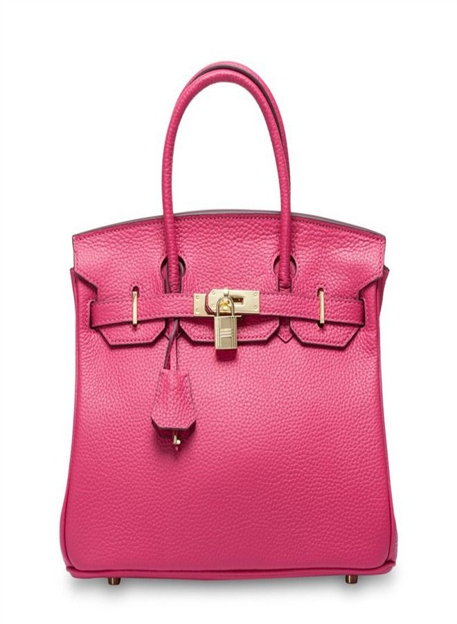Loquat Gold Buckle Leather Handbag Pink  - Image 1