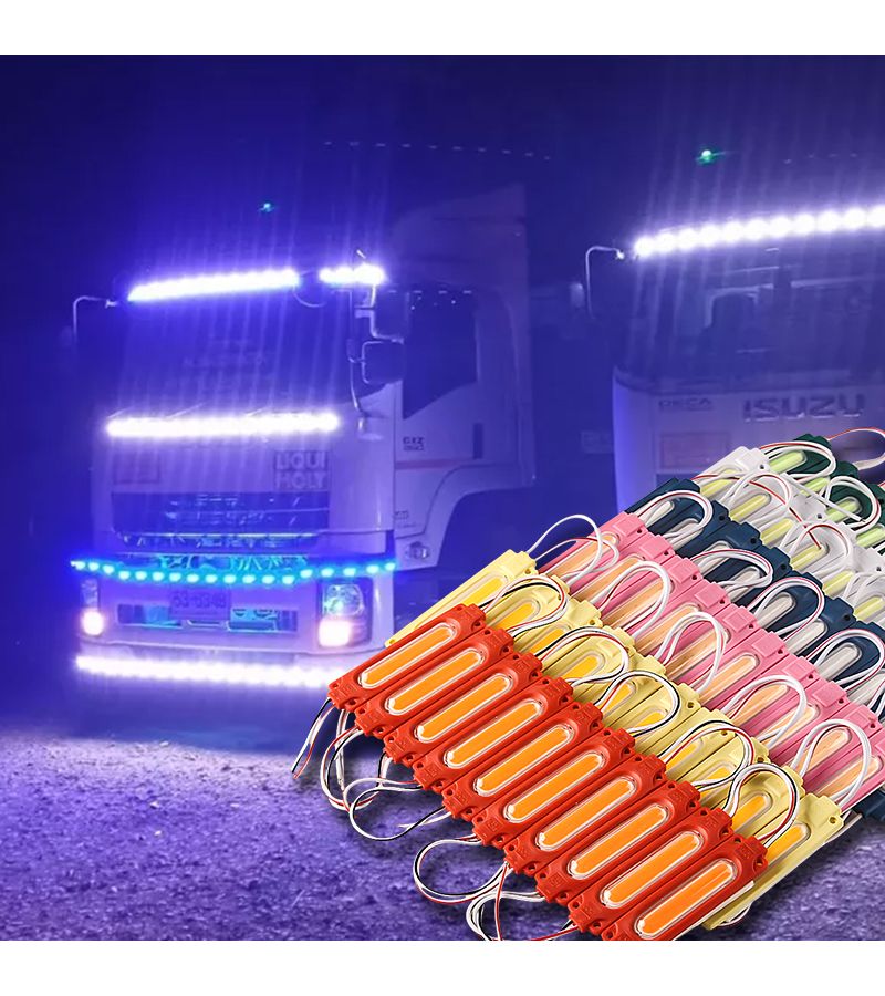 Red 10 COB 6 LED 12V Ultra Bright Side Marker Light Modules for Trucks Buses Trailers - Image 2