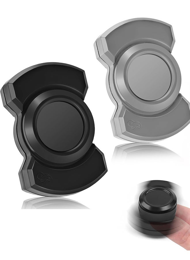 2pc Black+Silver Fidget Spinner Toy for Adult, 3in1: Slider Clicker Spinner, Metal Magnetic Figette for Autism ADHD Autistic Desk Office Stress Anxiety Relief Items Classroom Cool Gadget Gift for Teen - Image 1