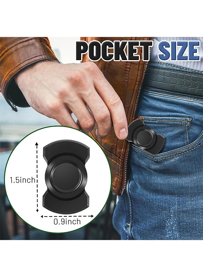 2pc Black+Silver Fidget Spinner Toy for Adult, 3in1: Slider Clicker Spinner, Metal Magnetic Figette for Autism ADHD Autistic Desk Office Stress Anxiety Relief Items Classroom Cool Gadget Gift for Teen - Image 2