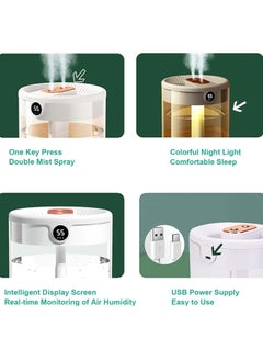 Generic 2L Air Humidifier with humidity display,Auto Shut-Off Humidifiers for Large Room, 3 adjustment modes Humidifier with Night Light Function, lasts 20hs  - Image 5