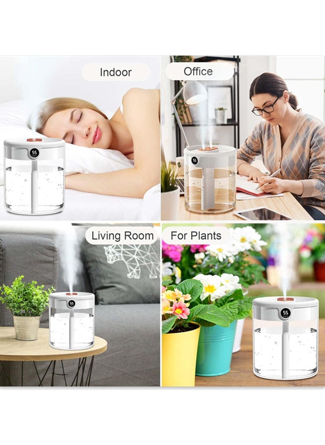 2L Air Humidifier with humidity display,Auto Shut-Off Humidifiers for Large Room, 3 adjustment modes Humidifier with Night Light Function, lasts 20hs