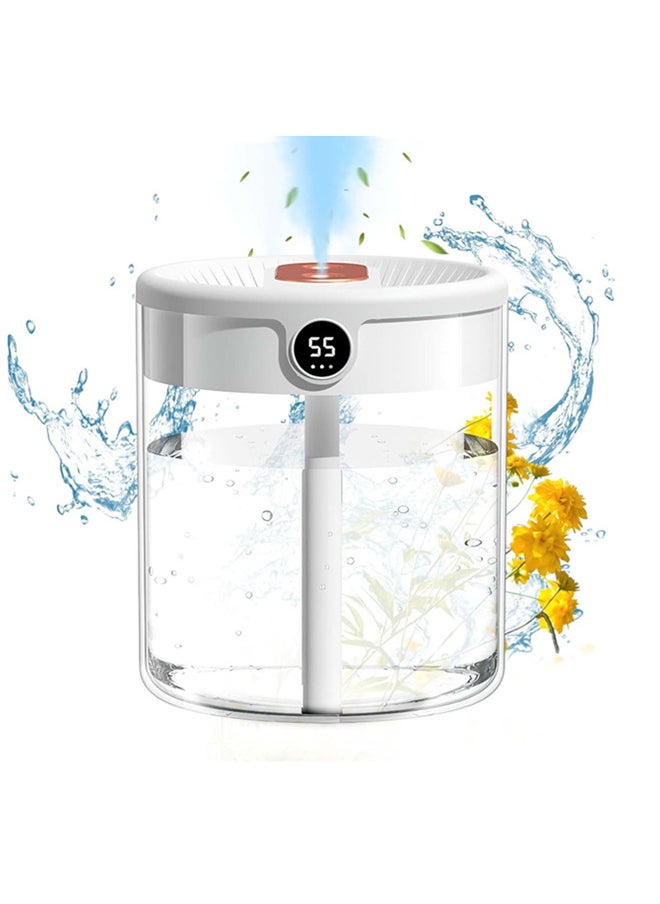2L Air Humidifier with humidity display,Auto Shut-Off Humidifiers for Large Room, 3 adjustment modes Humidifier with Night Light Function, lasts 20hs