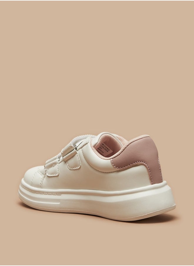 Flora Bella By Shoexpress - Girl's Floral Print Casual Sneakers Shoes With Hook And Loop Closure - Image 1