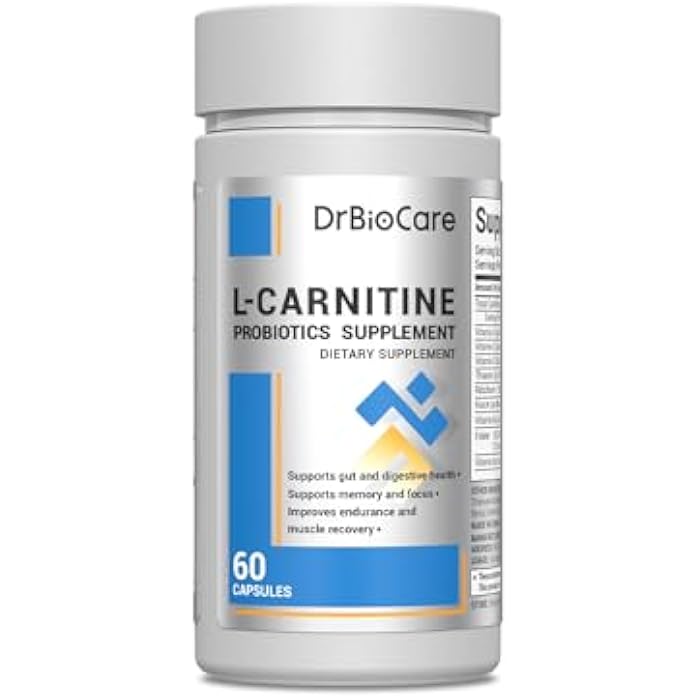 DrBioCare L-Carnitine Probiotics Supplement, Contains L-Carnitine, Probiotics, Green Coffee Powder, Yerha Mate Extract, Garcinia Cambogia Extract, Vitamin B Complex, Vitamin A, Vitamin C 60 Capsules - Image 1