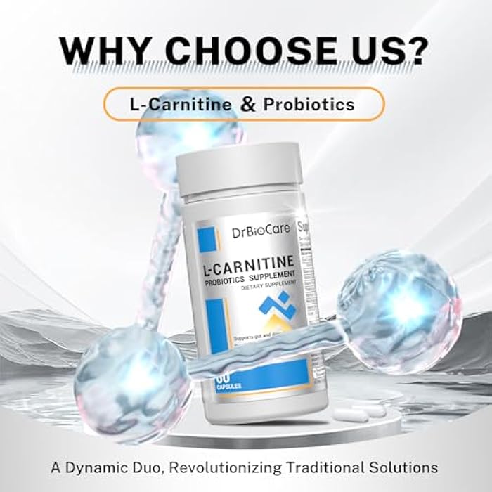 DrBioCare L-Carnitine Probiotics Supplement, Contains L-Carnitine, Probiotics, Green Coffee Powder, Yerha Mate Extract, Garcinia Cambogia Extract, Vitamin B Complex, Vitamin A, Vitamin C 60 Capsules - Image 2