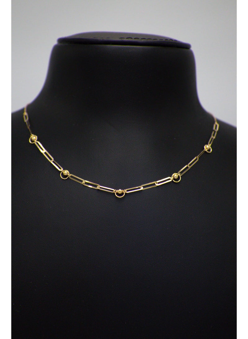 18K gold necklace, weight 1.40 grams.