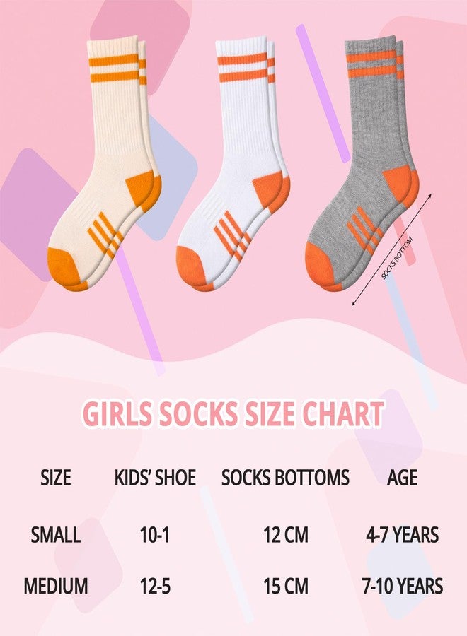 Comfoex 10 Pairs Girls Crew Long Athletic Socks for 4-6 6-8 8-10 Years Old Kids Calf Sports Cotton Socks Half Cushioned - Image 4