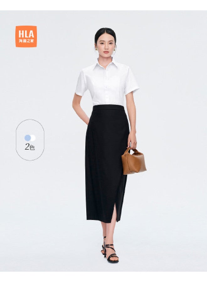 HLA Summer Turn-Down Collar Slightly Stretch Soft Women'S Short-Sleeve Dress Shirt - Image 1