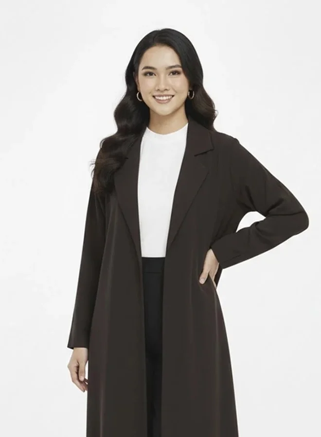 عبايات لمحة عباية بقصة رسمية بلون البني الراقي