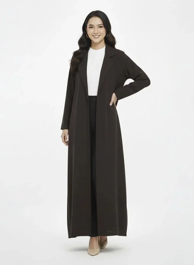 عبايات لمحة عباية بقصة رسمية بلون البني الراقي