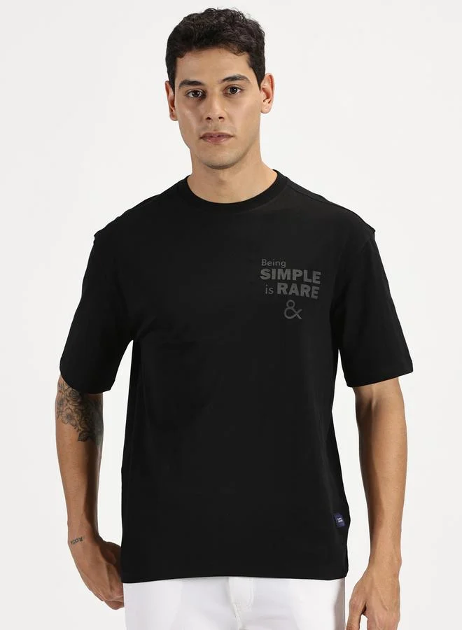 Simple And Rare Simple And Rare Plain Round Neck T-Shirt with Short Sleeves