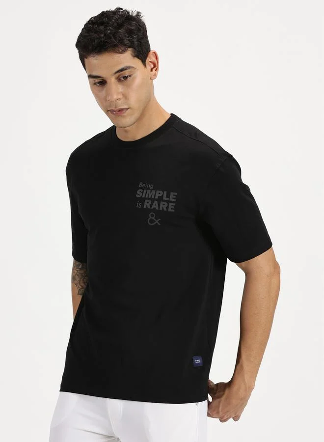 Simple And Rare Simple And Rare Plain Round Neck T-Shirt with Short Sleeves