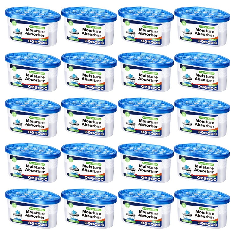 CHMI Moisture Absorbers 20 Packï¼Œ Attract and Trap Excess Moisture from Your Bathroom, Kitchenï¼ŒCloset, Eliminate Musty Odorsï¼ŒOdor Eliminator with Fragrance Free, 6.4oz, 300ml. - Image 1