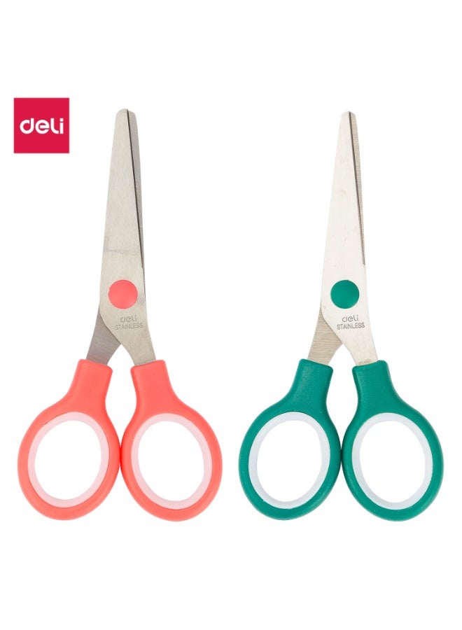 Deli مقص المدرسة 6007 (132 مم) - أحمر أو أخضر - Image 1