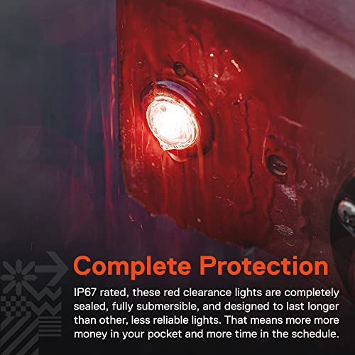 ONLINE LED STORE TRUE MODS 10pc 3/4" Inch Round Red Trailer 12V LED Marker Light [DOT FMVSS 108] [SAE P2PC] [Semi-Spherical Output] [IP67 Waterproof] [Bullet Style] Small Round Clearance Marker Light for Trailer Truck - Image 5