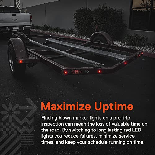 ONLINE LED STORE TRUE MODS 10pc 3/4" Inch Round Red Trailer 12V LED Marker Light [DOT FMVSS 108] [SAE P2PC] [Semi-Spherical Output] [IP67 Waterproof] [Bullet Style] Small Round Clearance Marker Light for Trailer Truck - Image 3