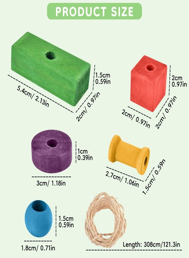 DBNESS Bird Toys for Parrot, 165 Pcs Colorful Multi-Shaped DIY Wooden Blocks Craft, Birds Cage Chewing Playing Training Toy for Cockatoos, Macaws, African Grey and Small Medium Parrots - Image 3