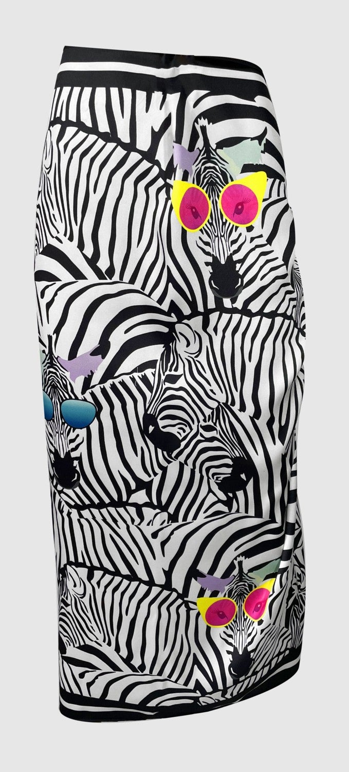Bolder Lana - Zebra Pattern Pareo with Glasses See-through Shiny FABRIC - 95CM*145CM  - Image 3