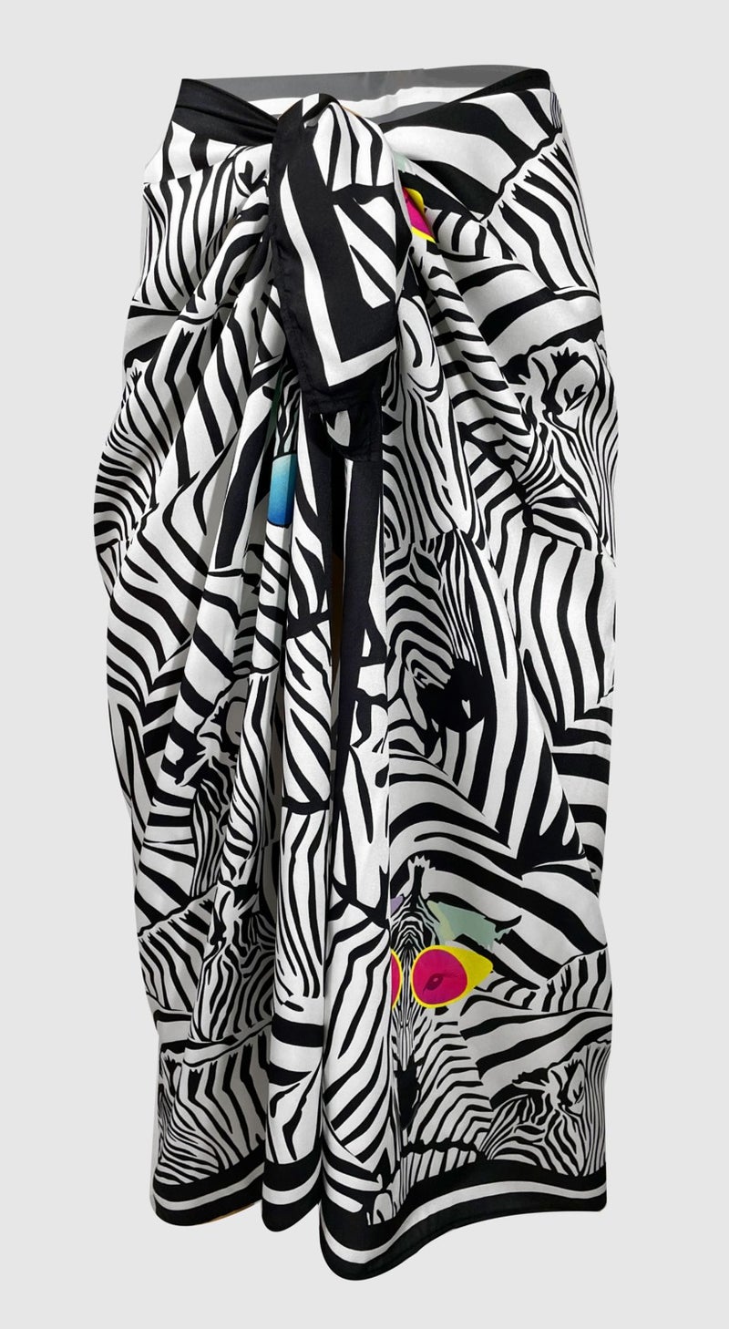 Bolder Lana - Zebra Pattern Pareo with Glasses See-through Shiny FABRIC - 95CM*145CM  - Image 2