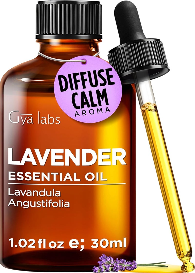 Pure Lavender Oil Essential Oil for Diffuser & Skin - 100% Therapeutic Grade Calming Lavender Essential Oil for Aromatherapy & Relaxation - Lavender Oil for Hair Growth & Body Care (1 fl oz) - Image 1