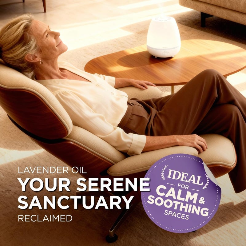 Pure Lavender Oil Essential Oil for Diffuser & Skin - 100% Therapeutic Grade Calming Lavender Essential Oil for Aromatherapy & Relaxation - Lavender Oil for Hair Growth & Body Care (1 fl oz) - Image 2
