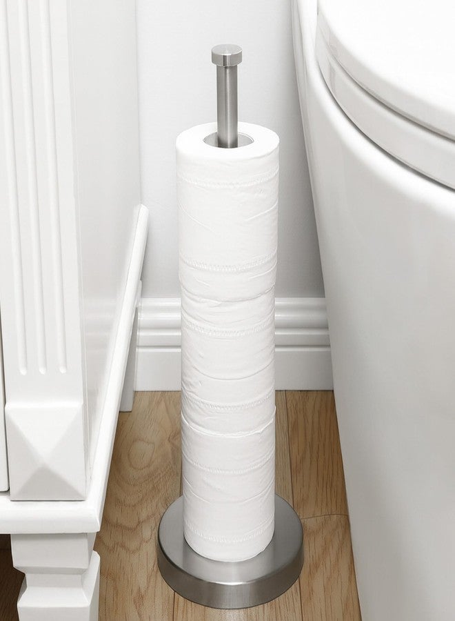 KES Toilet Paper Storage Stand, Freestanding Bathroom Toilet Paper Holder Storage for 3 Rolls SUS304 Stainless Steel Brushed Nickel, BPS201S39-2 - Image 1