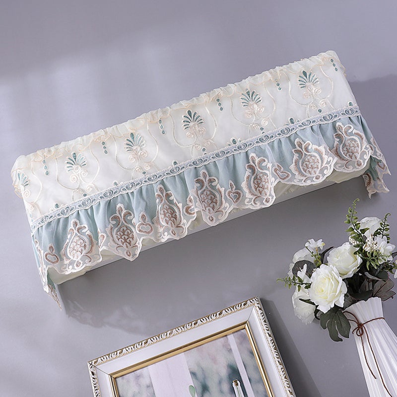 1Pc Air Conditioner Cover Lace Air Conditioner Cloth Fashion Protector Air Conditioner Cover(Green) - Image 2