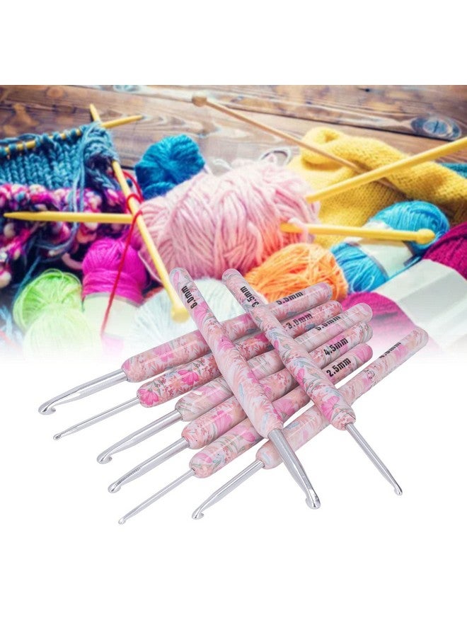 Hztyyier 8Pcs Crochet Hook Set, Ergonomic Soft Grip Crochet Handles Yarn Knitting Needles For Arthritic Hand (Smash Flower)  - Image 3