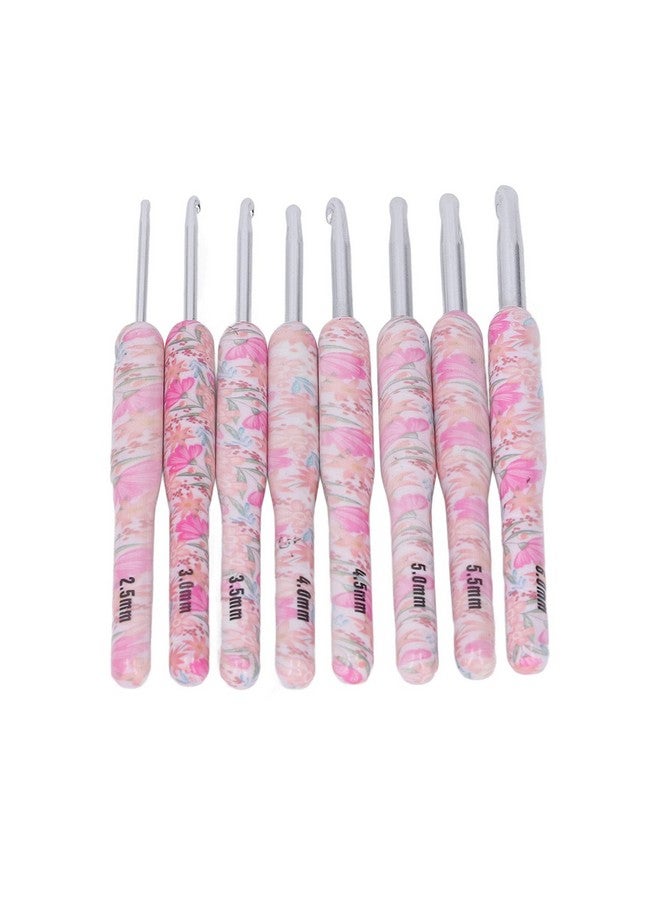 Hztyyier 8Pcs Crochet Hook Set, Ergonomic Soft Grip Crochet Handles Yarn Knitting Needles For Arthritic Hand (Smash Flower)  - Image 1