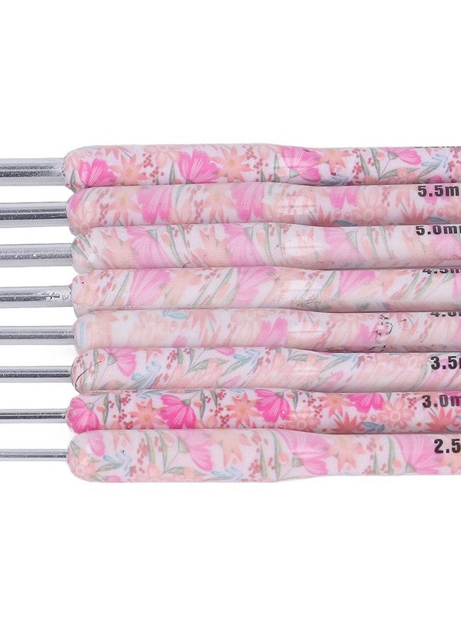 Hztyyier 8Pcs Crochet Hook Set, Ergonomic Soft Grip Crochet Handles Yarn Knitting Needles For Arthritic Hand (Smash Flower)  - Image 4