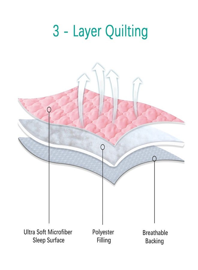 Biloban Cot Sheet for Standard Size Daycare/Pre-School Cot Kids Nap Mat Sheet 23" x 51", Children’s Naptime Cot Sheet, Breathable Nap Mat for Boys and Girls, Pink - Image 4