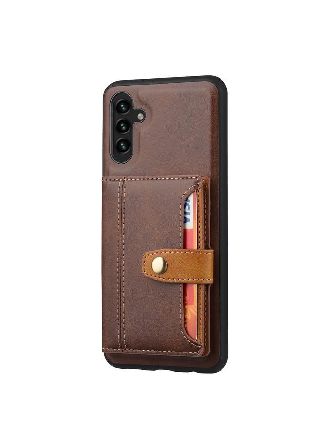 اس-توب جراب لهاتف Samsung Galaxy A34 5G مصنوع من جلد العجل مع فتحة للبطاقات من مادة TPU + PU - Image 2