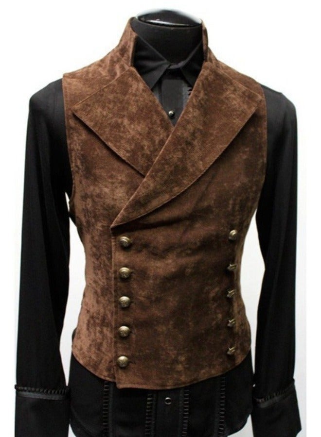 KUYING New men's Retro V-Neck Fake Two Piece Vest  - Image 1