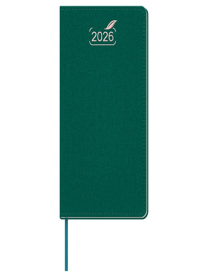 BEZEND Pocket Monthly Planner 2026 for Purse (3.5" x 6.5") 14-Months Super Thin Calendar Book (Dec 25 - Jan 27), Slim Palm Size with Gilded Paper Edge & PU Leather Softcover in Evergreen - Image 1