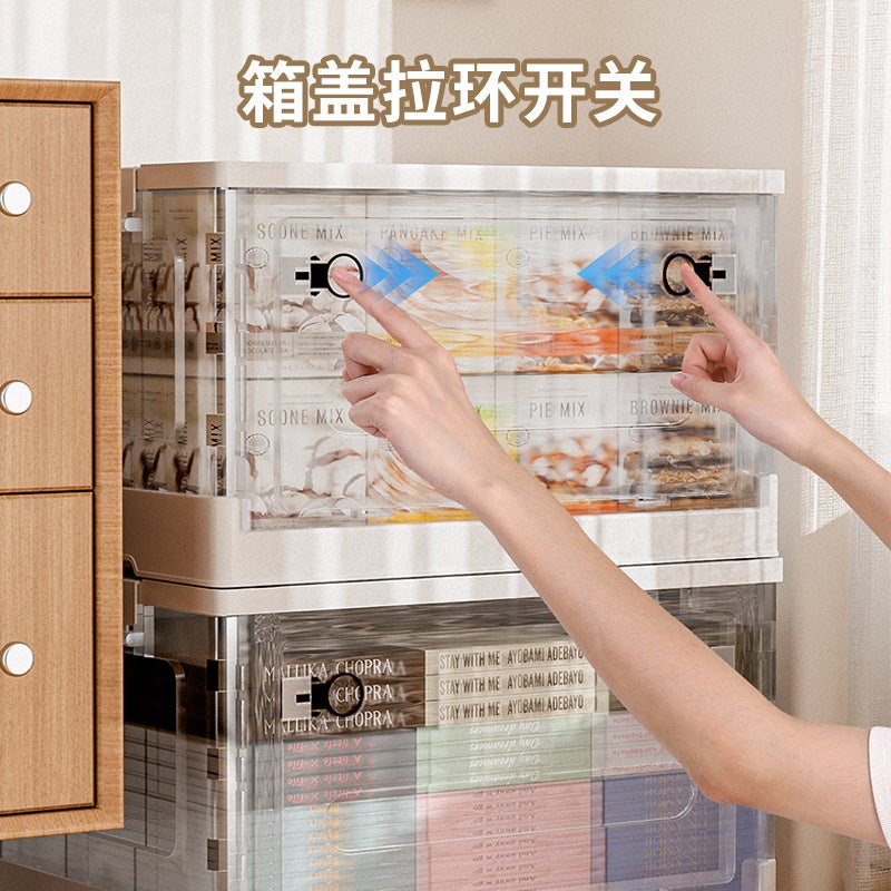 Folding Storage Box Clothes Quilt Cover Toys Books Transparent Storage Box School Dormitory Wheeled Storage Box - Image 3