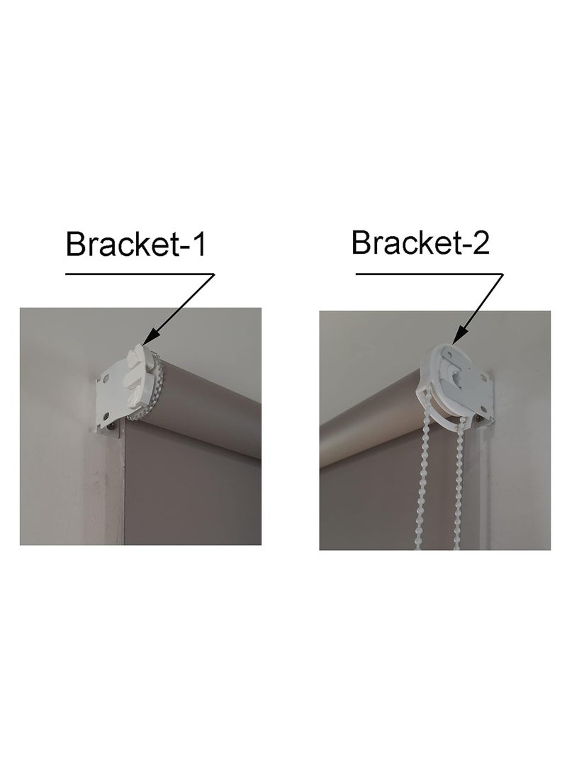 QZibeva - QZIBEVA 1 Set Roller Blinds Holder and Mechanism Hardware Pack 2 Pcs Bracket1 Pcs Male 1 Pcs Female Control Unit Bead Chain 2 Pcs End Cap of Bottom Rods Item Code_ROB4 - Image 1