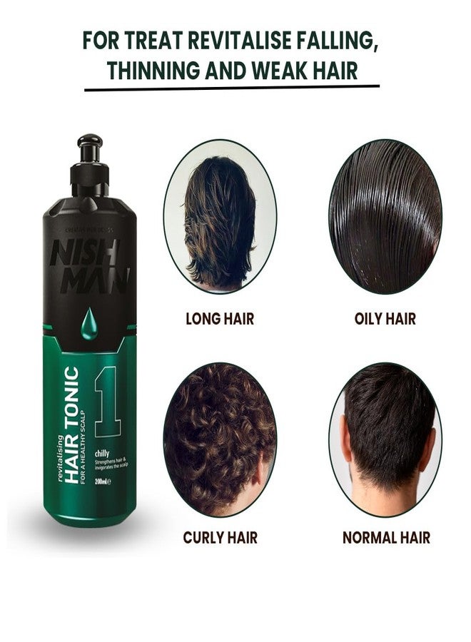Nishman Revitalizing Hair Tonic for Men: Scalp Health & Hair Growth | Reduces Hair Fall & Promotes Stronger Hair | Cooling & Relaxing - 200ml - Image 4
