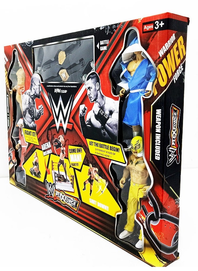 صندوق العاب مجموعة ألعاب مجسمات شخصية Ultimate Warrior Power Fighting Hero WWE مع الملحقات - Image 4