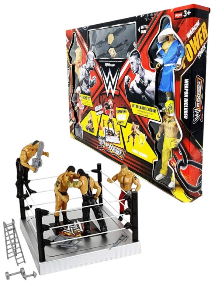 صندوق العاب مجموعة ألعاب مجسمات شخصية Ultimate Warrior Power Fighting Hero WWE مع الملحقات - Image 2