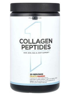 Rule One Proteins Collagen Peptides + Vitamin C and Hyaluronic Acid Peach Mango 8.82 oz (250 g) 