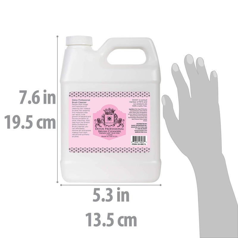 SHANY DETOX Professional Makeup Brush and Sponge Shampoo, Brush Cleanser, Removes dirt, Makeup from brushes and Sponges - Paraben Free, Vegan, Cruelty Free - Instant Dry - (32oz) 1 Liter - Image 4