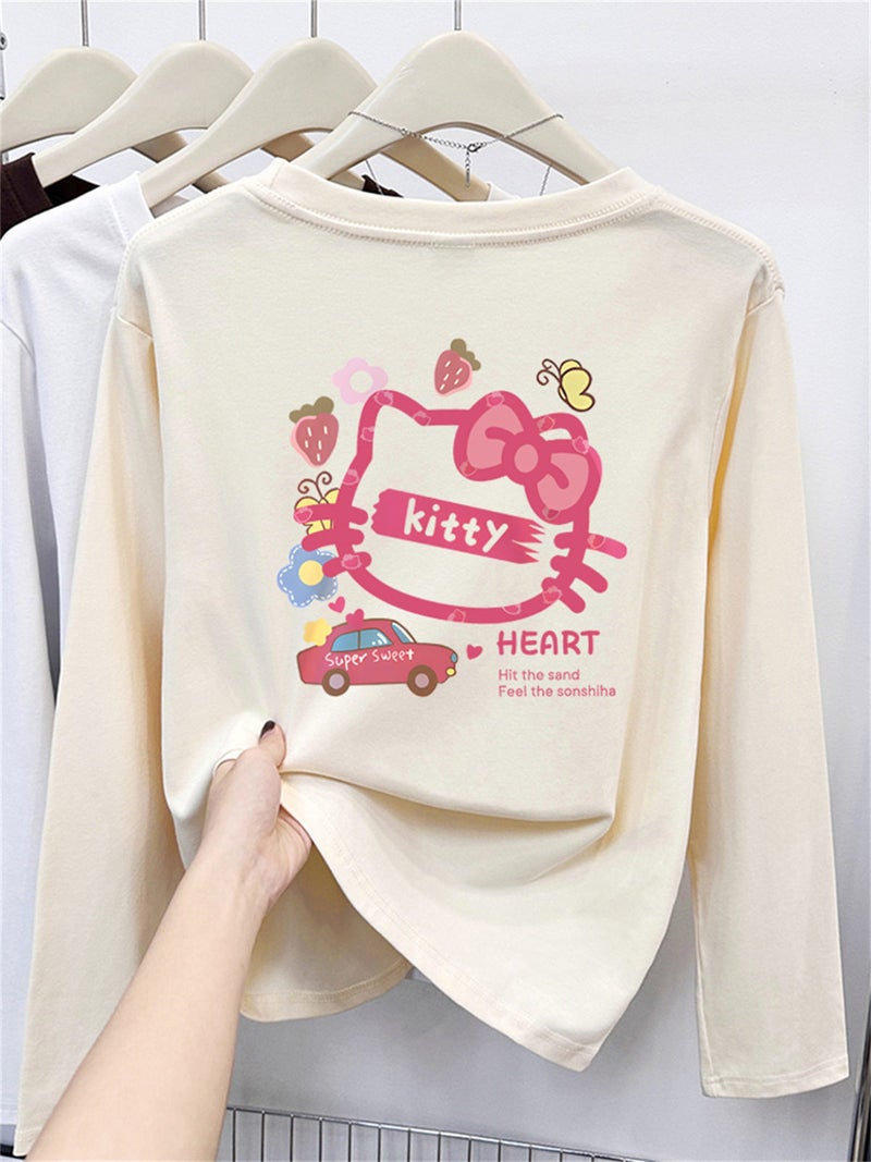 Pink anti-aging printed shoulder short-sleeved t-shirt for women's design sense niche summer 2025 new half-sleeved T-shirt top - Image 1