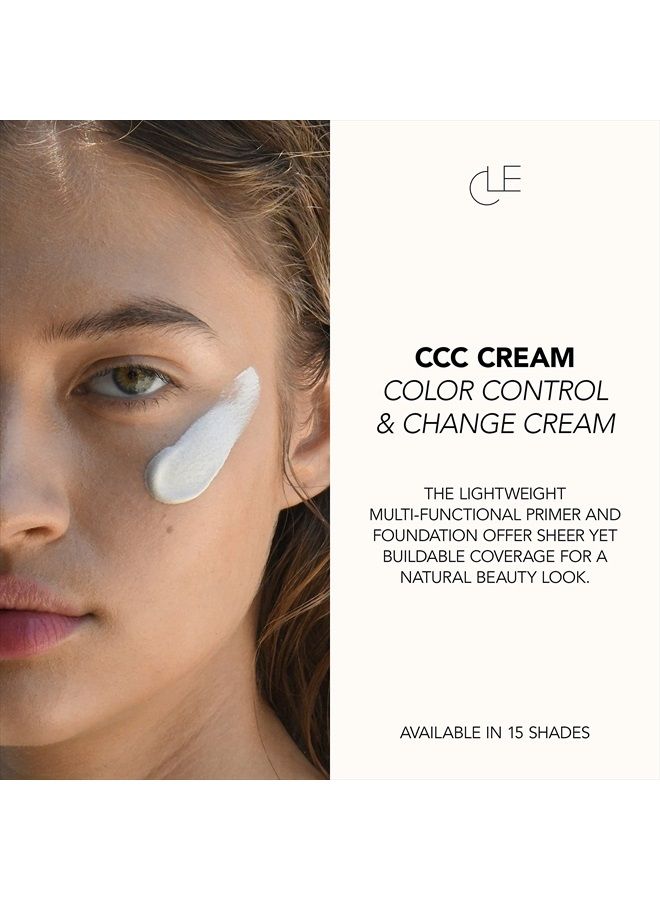 CLE Cosmetics CCC Cream Foundation, Color Control and Change Cream That's a BB and CC Cream Hybrid, Multi-purpose Beauty Primer and Facial Foundation for the Best Skin Ever, 1 fl oz SPF 50 (Medium Lig - Image 5