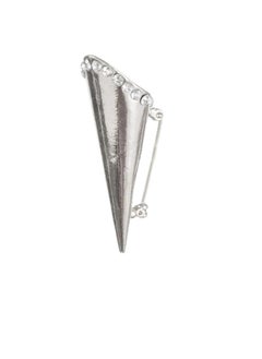 Generic Boutonniere Holder: Silver Metal Lapel Pin Vase w/Rhinestone Trim  - Image 1