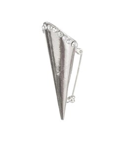 Generic Boutonniere Holder: Silver Metal Lapel Pin Vase w/Rhinestone Trim  - Image 3