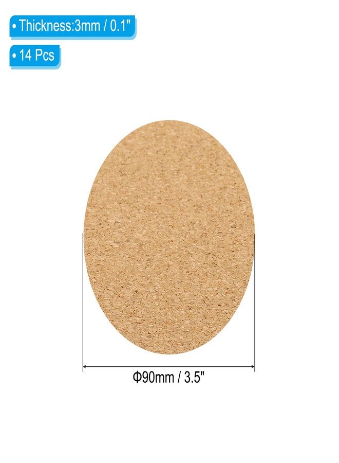 PATIKIL 90x3mm Cork Coasters, 14 Pack Round Cork Mats Cork Backing Sheets Reusable Cork Tiles Cork Board for Drinks DIY Crafts, Brown - Image 2