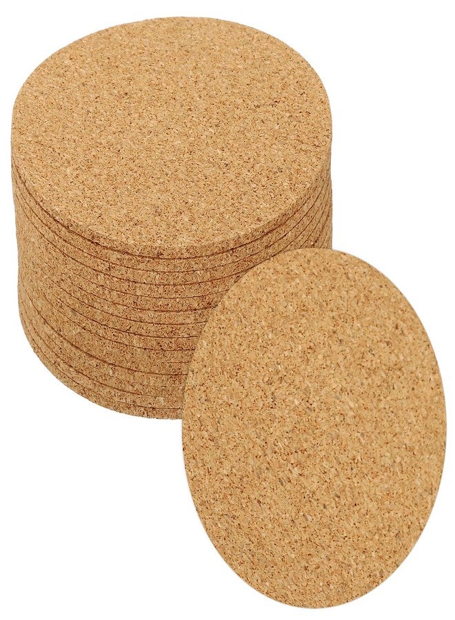 PATIKIL 90x3mm Cork Coasters, 14 Pack Round Cork Mats Cork Backing Sheets Reusable Cork Tiles Cork Board for Drinks DIY Crafts, Brown - Image 1