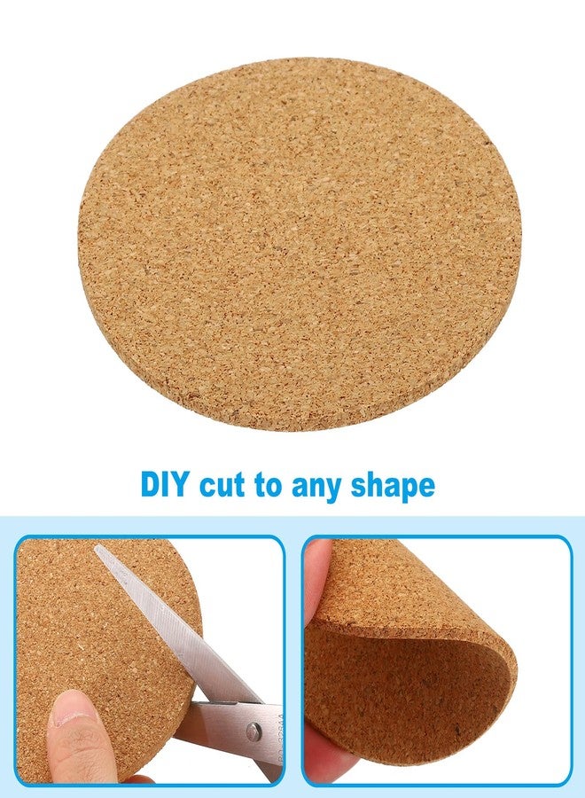 PATIKIL 90x3mm Cork Coasters, 14 Pack Round Cork Mats Cork Backing Sheets Reusable Cork Tiles Cork Board for Drinks DIY Crafts, Brown - Image 3